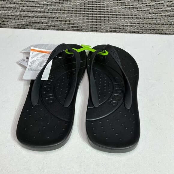 Crocs Flip Shoes Mens Size 9 Women’s 11 Thong Sandals Comfort Black - Picture 5 of 8
